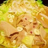 豚バラ肉で☆味噌モツ鍋風